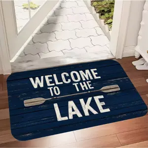1-piece Set of Lake Patterned Welcome Door Mat and Floor Mat Suitable for Decorating Living Rooms Bedrooms Kitchens Offices and Vacation Homes