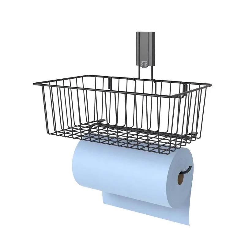 Gator Magnetics 5063109 14 in. Steel Magnetic Tool Holder Storage Basket with Towel Bar & Easy Release Lever - Hand-Operated Organizer for Garage, Shed, Home Storage Supplies (35 lb Capacity, 2.13 lbs Weight)