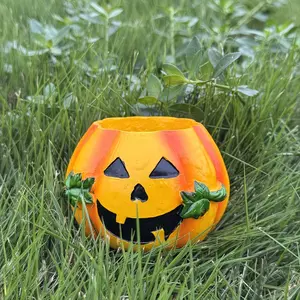 Halloween Pumpkin Planter, Garden Balcony Moss Succulent Pot, Halloween Home Decor Ornament, New Arrival, Perfect for Outdoor Decoration