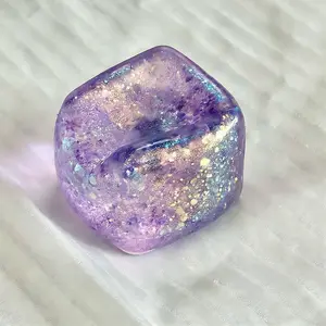 1 piece Glitter Squishy Cube Stress Ball, Ice Cube Malt Sugar Squishy Toy for Party Favors, Classroom Fidget & Anxiety Relief, Goodie Bag Stuffers & Festival Gifts