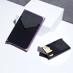 Metal Card Strap Lycra Cloth Anti-Theft Swiping Aluminum Alloy Credit Card Box Business Card Case Multi Card Holder