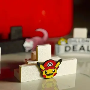 Adjustable Interchangeable Mario Pikachu Card Stand TCG - Perfect for Collectors Creators Fits Penny Sleeves Top Loaders Magnetic Cases Slabs Cell Phones Ideal for Card Shows Desks Shelves Streaming Setups Lightweight Durable Easy to Use