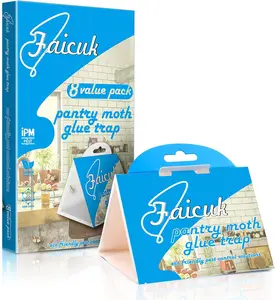 Faicuk Pantry Moth Traps with Pheromone Attractant for Home, Kitchen, and Storeroom Odorless, Insecticide-Free and Non-Toxic (8 Pack)