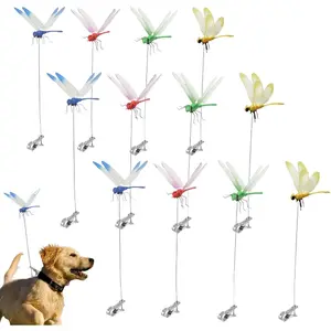 4/12pcs  Dragonfly Clip  3D Dragonfly Garden Decor Deer and Horse Fly Deterrent for Indoor and Outdoor Garden, Dragonfly Hat Clip dragonfly rod clip Mosquito repellent DRAGONFLY
