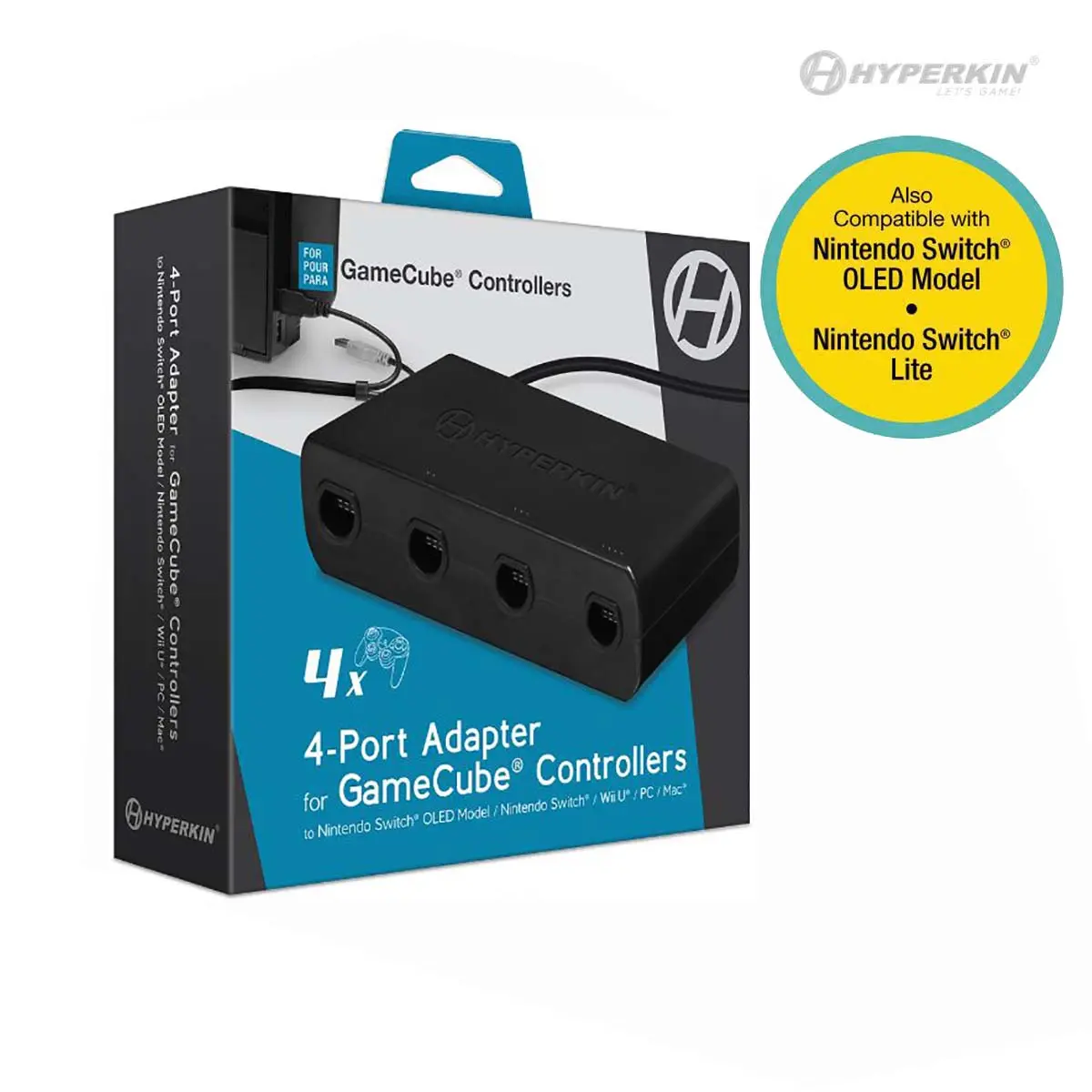 4-Port GameCube Controller Adapter for Nintendo Switch / Wii U / PC