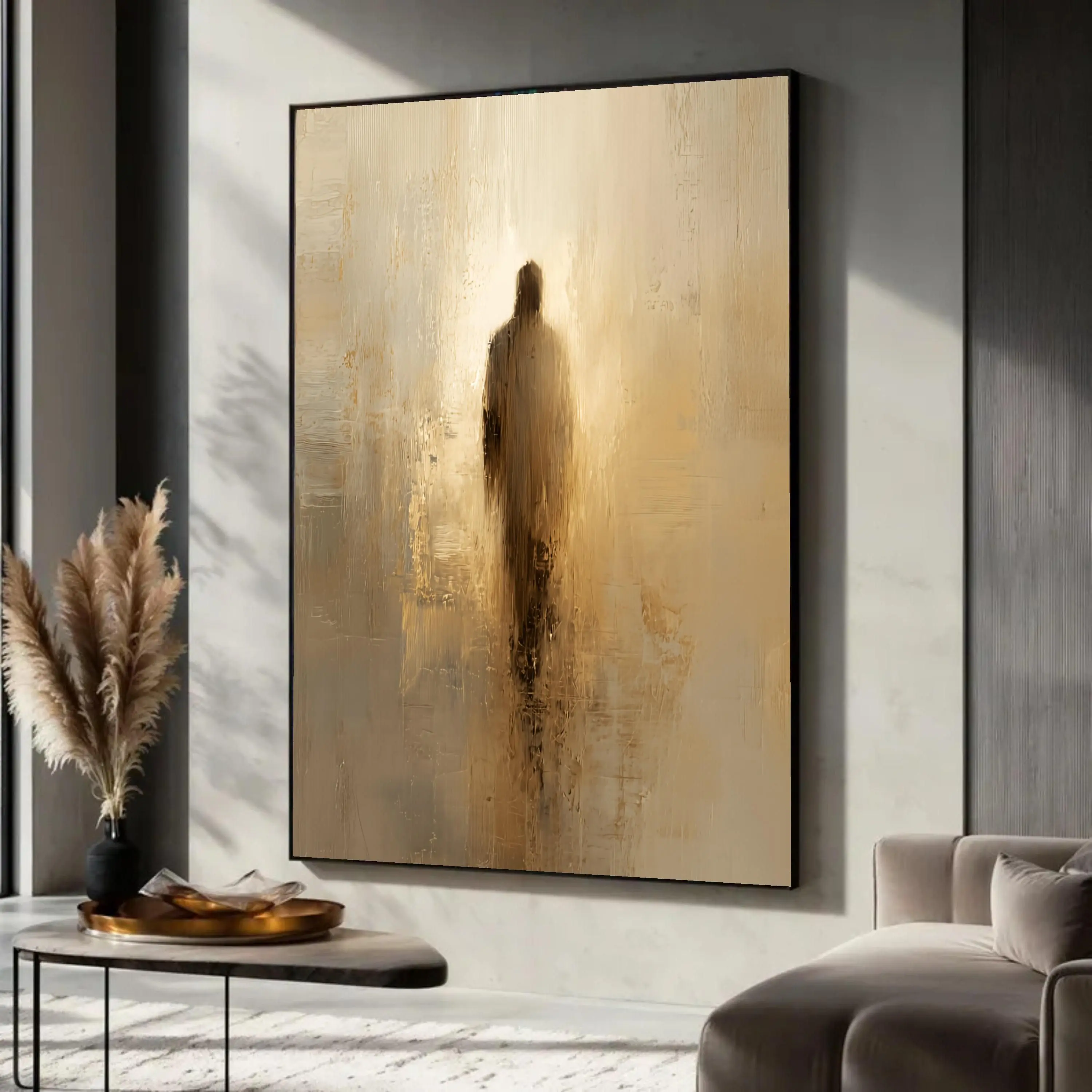 [Sale off up to 40%] [Frame Canvas] Abstract Figure Canvas Art, Modern Silhouette Print, Neutral Home Decor