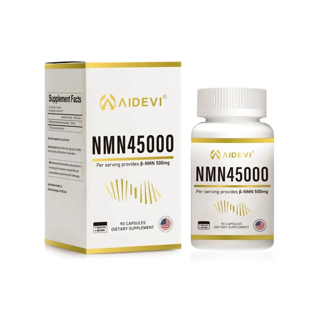 AIDEVI NMN Dietary Supplement with β-Nicotinamide Mononucleotide, 500 mg per Capsule, 1,000 mg per Serving, 90 Vegetable Capsules