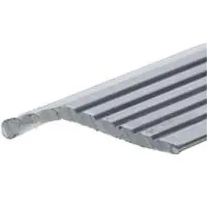 212 MAIN Extruded Metal Carpet Bar, 1 in. x 3 ft. Fluted-Shape Silver Floor Transition Strip