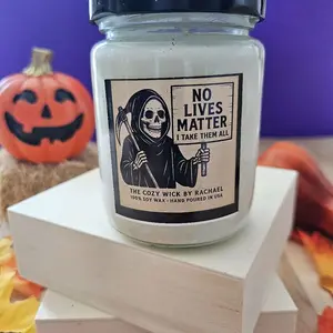 Grim Reaper Candle – Funny Halloween Soy Candle – Gothic Dark Humor Gift