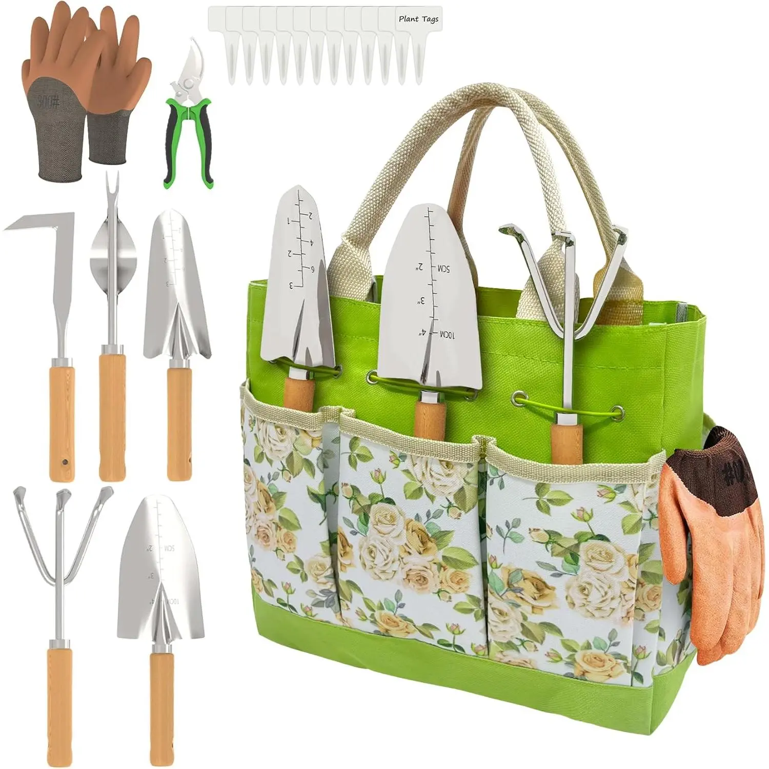 Tools 20-Piece Complete Gardening Essentials, Heavy Duty Garden Hand Tools Stainless Steel Ergonomic Garden Tool Set - Ideal Gardening Gifts for Women Men Beginners Gardeners