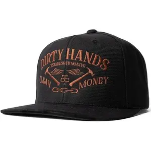 TROLL CO. CLOTHING Dirty Hands Clean Money Meshback Hat - Black, Adjustable Snapback, Curved Brim, One Size Fits Most 1
