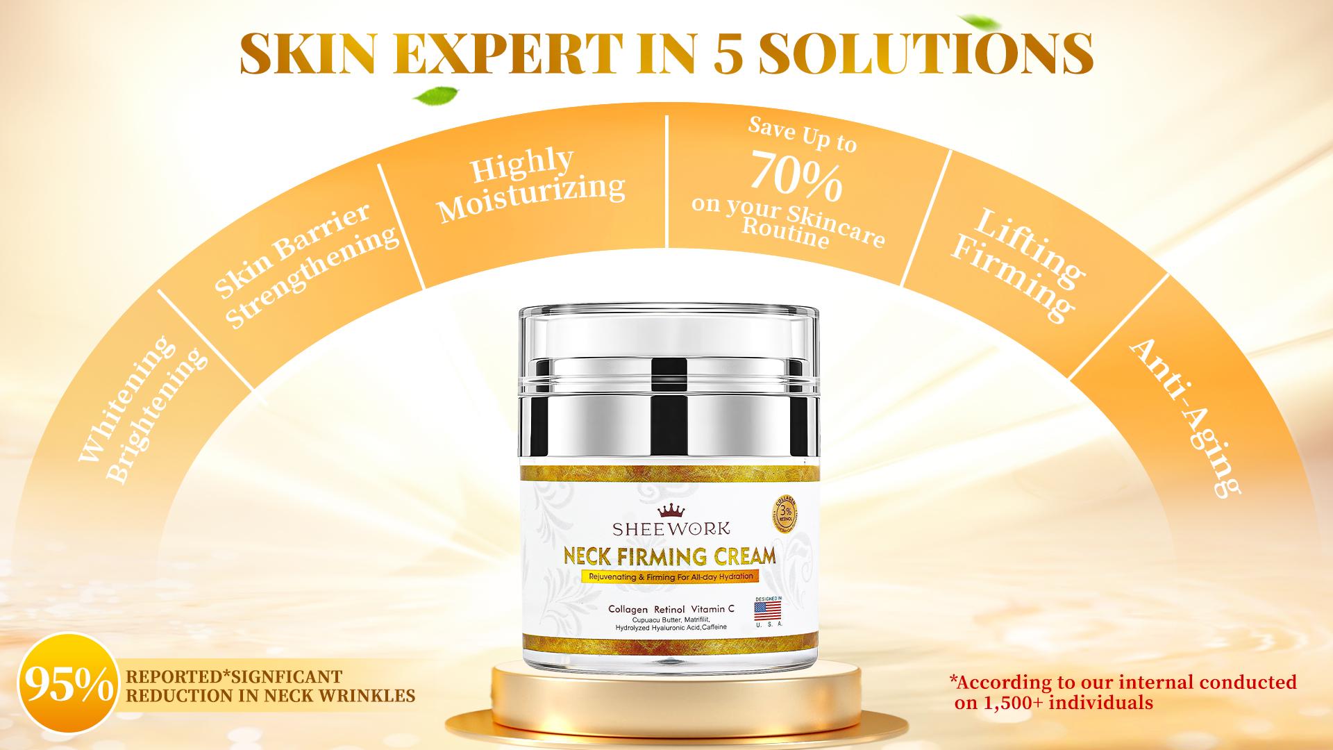 Neck Firming Cream, Neck Cream for Women and Men,Rejuvenating & Firming for All-day Hydration