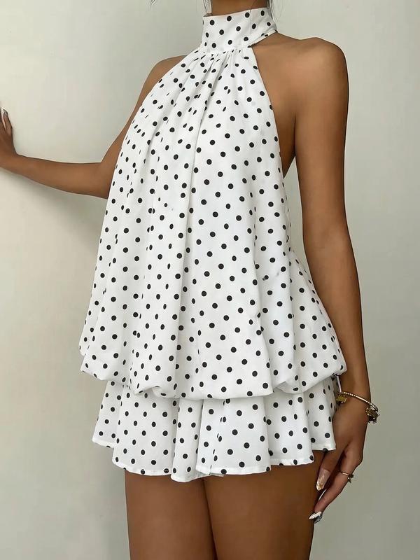 Women's Summer Fashion Party Halter Tie Back Mini Dress, Slim-Fitting Casual Elegant Short Sleeveless Dress for Home Outdoor City Style Classy Dresses