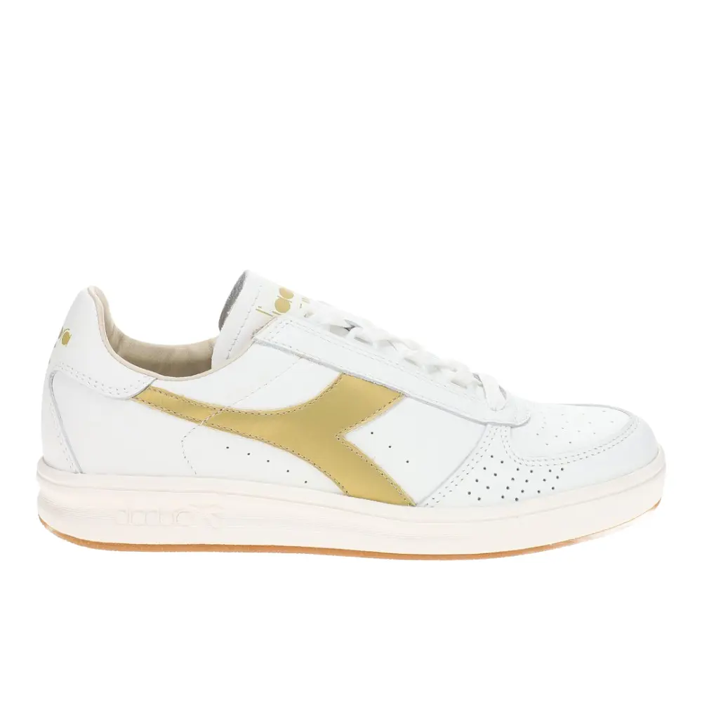 diadora Mens B.Elite H Italia Sport Perforated Lace Up Sneakers Shoes Casual - White