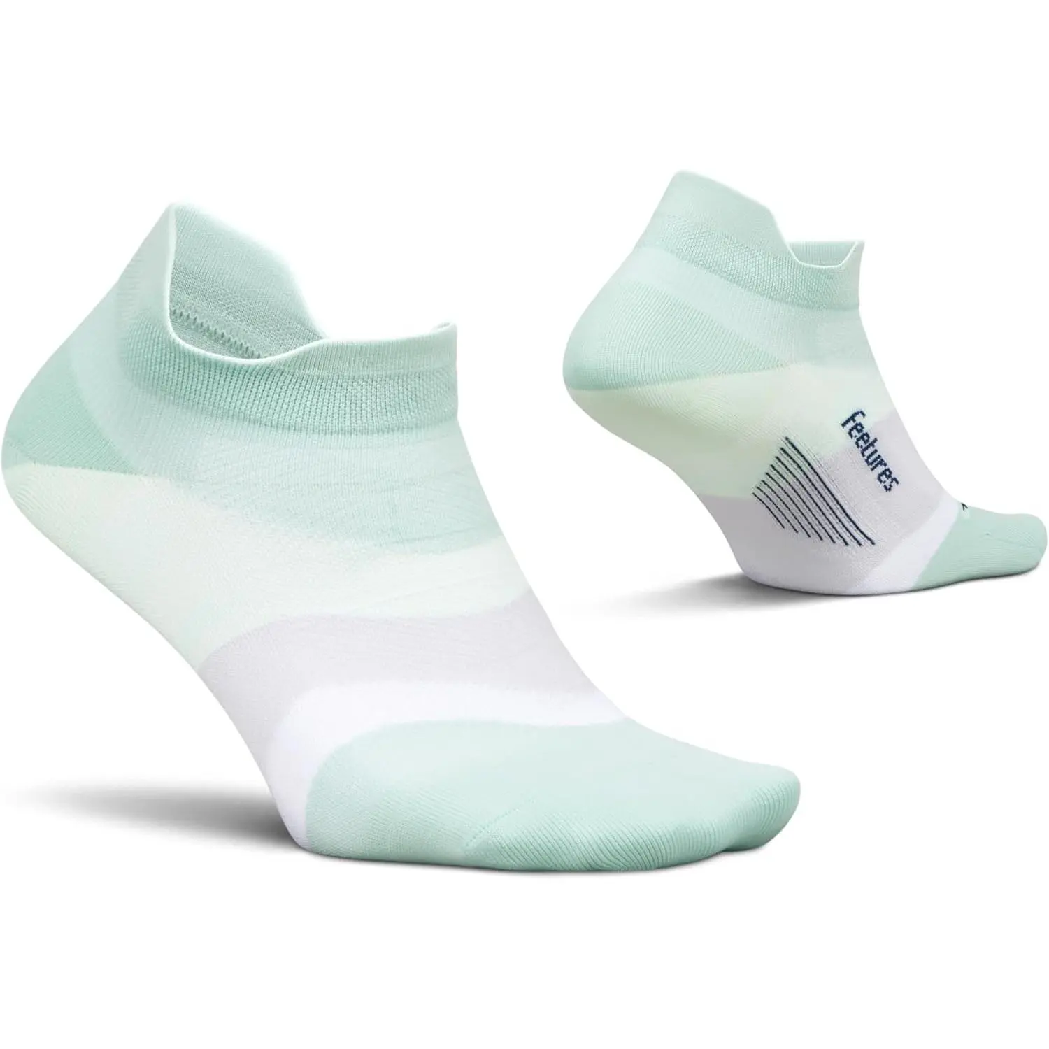 Feetures Elite Ultra Light No Show Tab Ankle Socks - Sport Sock with Targeted Compression - Supine Sage, Medium (1 Pair)