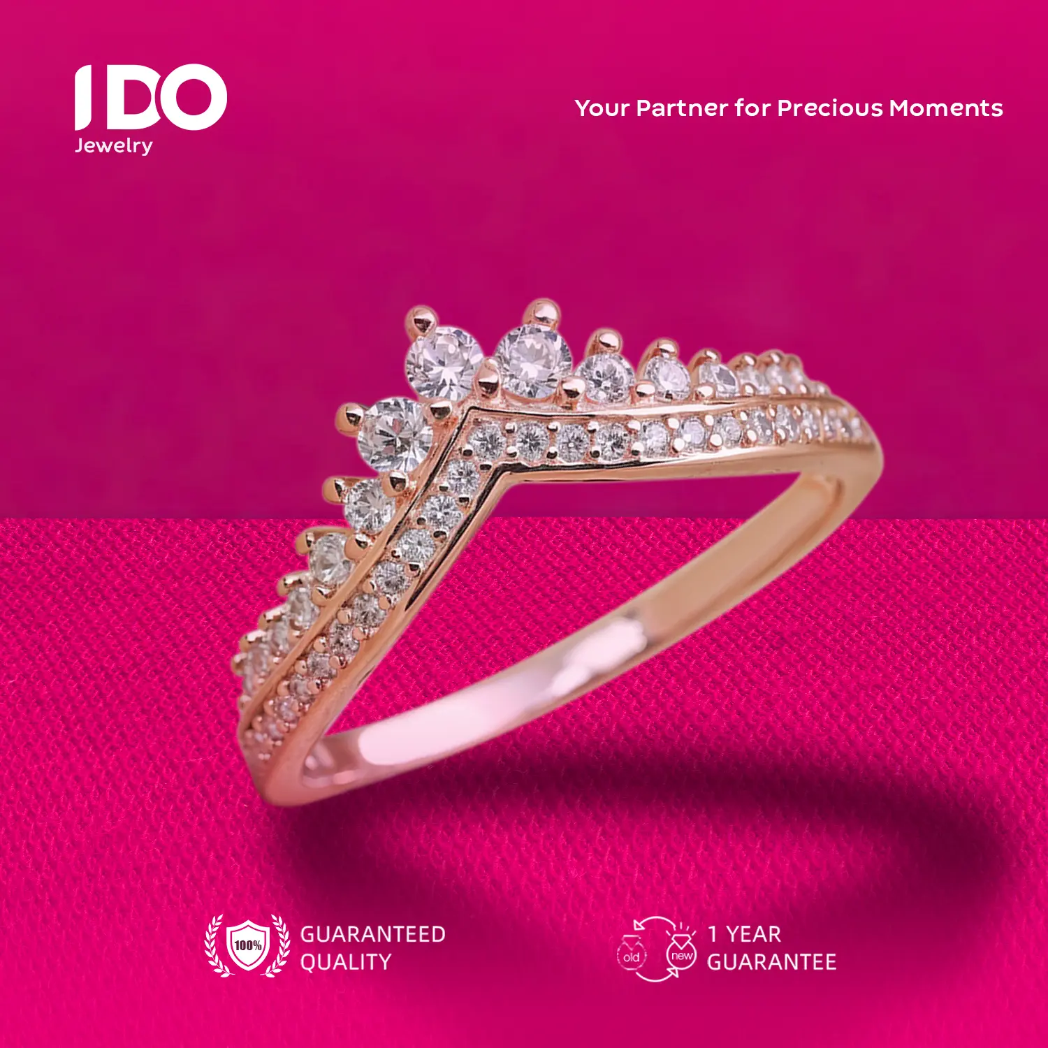 [Crazy Sale] FS-R89 Ring Women Accessories Elegant Beautiful and Luxurious Wedding Couple I DO Jewelry Official R89