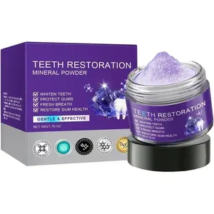 Teeth Restoration Mineral Powder, Purple Dental Restoration Mineral Powder, Effective in Strengthening Teeth and Gums for Daily e (50G)
