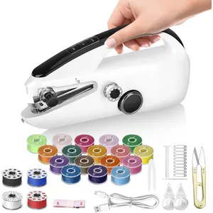 Portable Mini Sewing Machine for Beginners, Portable Handheld Sewing Machine with Dual Speed & Power Modes - Quick Stitch for  Travel DIY Repairs, Easy to use