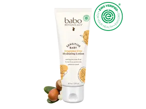 Babo Botanicals Sensitive Baby Fragrance Free Hydrating Lotion – Made with Plant-Based Ingredients – Soothing Shea Butter & Oat – For Dry & Very Sensitive Skin –Pediatrician Tested – EWG Verified – 8 fl oz (237 ml)