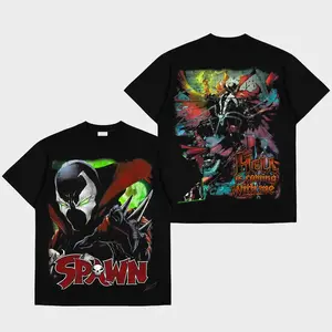 Spawn 'Hell Is Coming With Me' Premium Cotton T-Shirt, Al Simmons Shirt, Character Image Comics Fans Shirt, Dark Superhero T-Shirt, Comic Book Fans T-Shirt, Superhero Graphic Tee