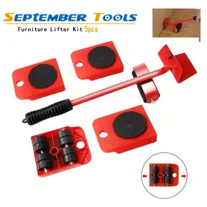 5pcs furniture lift furniture moving roller tool, 360 degree rotating pad, plastic and carbon steel Heavy Duty Parts Hardware Handle Home