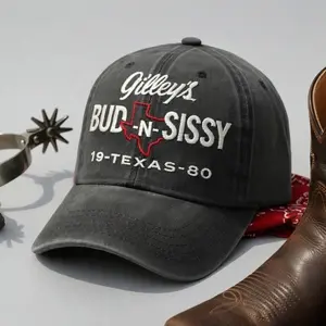 Texas Vintage Cowboy Hat Gilley’s Bud N Sissy Embroidered Western Country Cap Rodeo Style