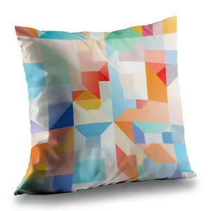 MWW C1PT14141ZYCNN 14x14 in. Geometric Cadence Orange Polyester Twill Throw Pillow Insert - 14-inch Standard, Bright-Colored Standard Pillows for Home Decor, 14-Inch Standard Pillows