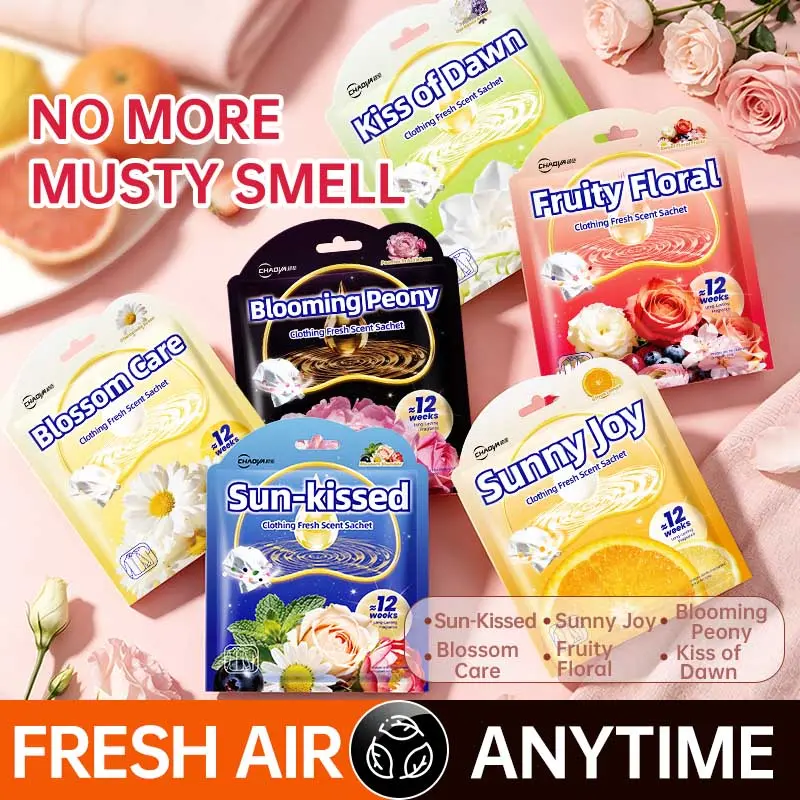 6 Pack Scented Sachets, Closet Deodorizer Car Air Freshener | Long-Lasting Sachet Bag, Odor Eliminator for Closet, Drawer, Bathroom, Clothes, Fabric Refresher, Home Fragrance Gift Set