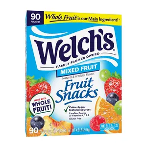 Welch's Mixed Fruit Fruit Snack 90 Count Real Fruit Snacks Gluten Free Sweet Candy