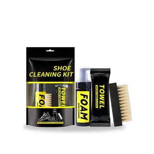 Cleaning Kit, shoe cleaner - sports shoe cleaning solution, equipped with shoe cleaning brush and ultra-fine fiber cleaning cloth, suitable for mesh shoes, sports shoes, basketball shoes, canvas shoes, leather shoes, etc