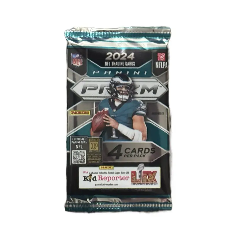 Panini 2024 Prizm Retail Pack Black & White Checkered Sports Trading Card Collectible with Silver Green Ice Parallels and Exclusive Inserts