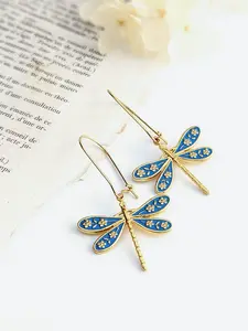 Personalized Creative Dragonfly Style Pendant Earrings, Women's Vintage Classic Holiday Accessories Gift, Unique Jewelry for Her, Drop Earrings