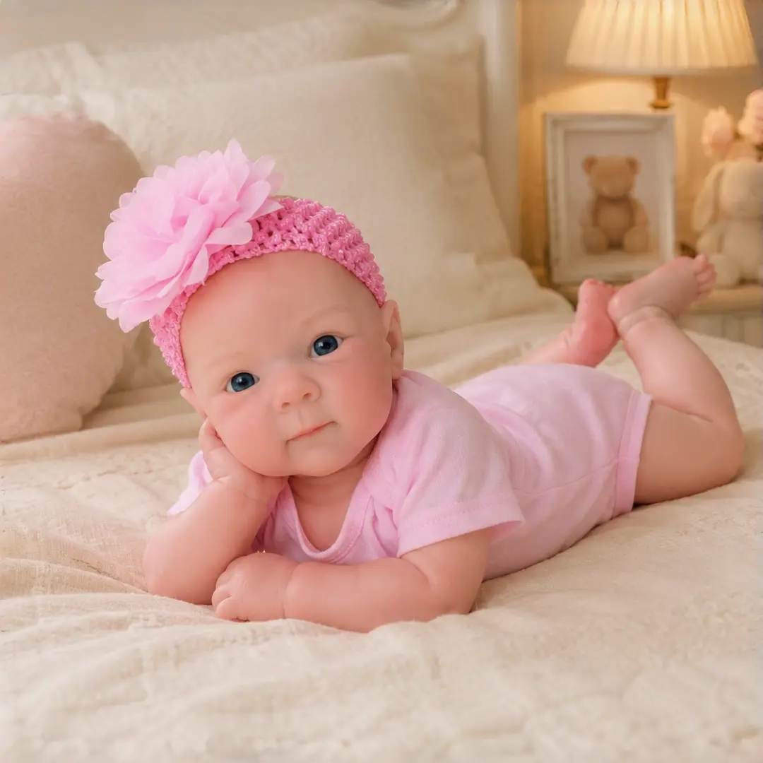 Otarddolls Reborn Bebe Doll 18 Inch Can Open Mouth Bettie Soft Solid Silicone Girl Doll With Hand Painted Skin Flexible Washable Silicone Reborn Doll Cute Birthday Gifts