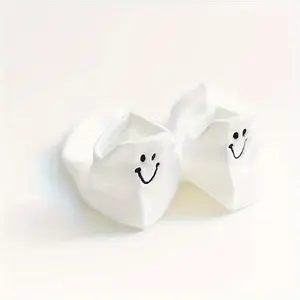 Cute Face Ankle Socks for Women - Soft 1pcs  (Black, Pink, Brown, Green, Beige, White) - random color, Cute Socks Womenswear Bridal