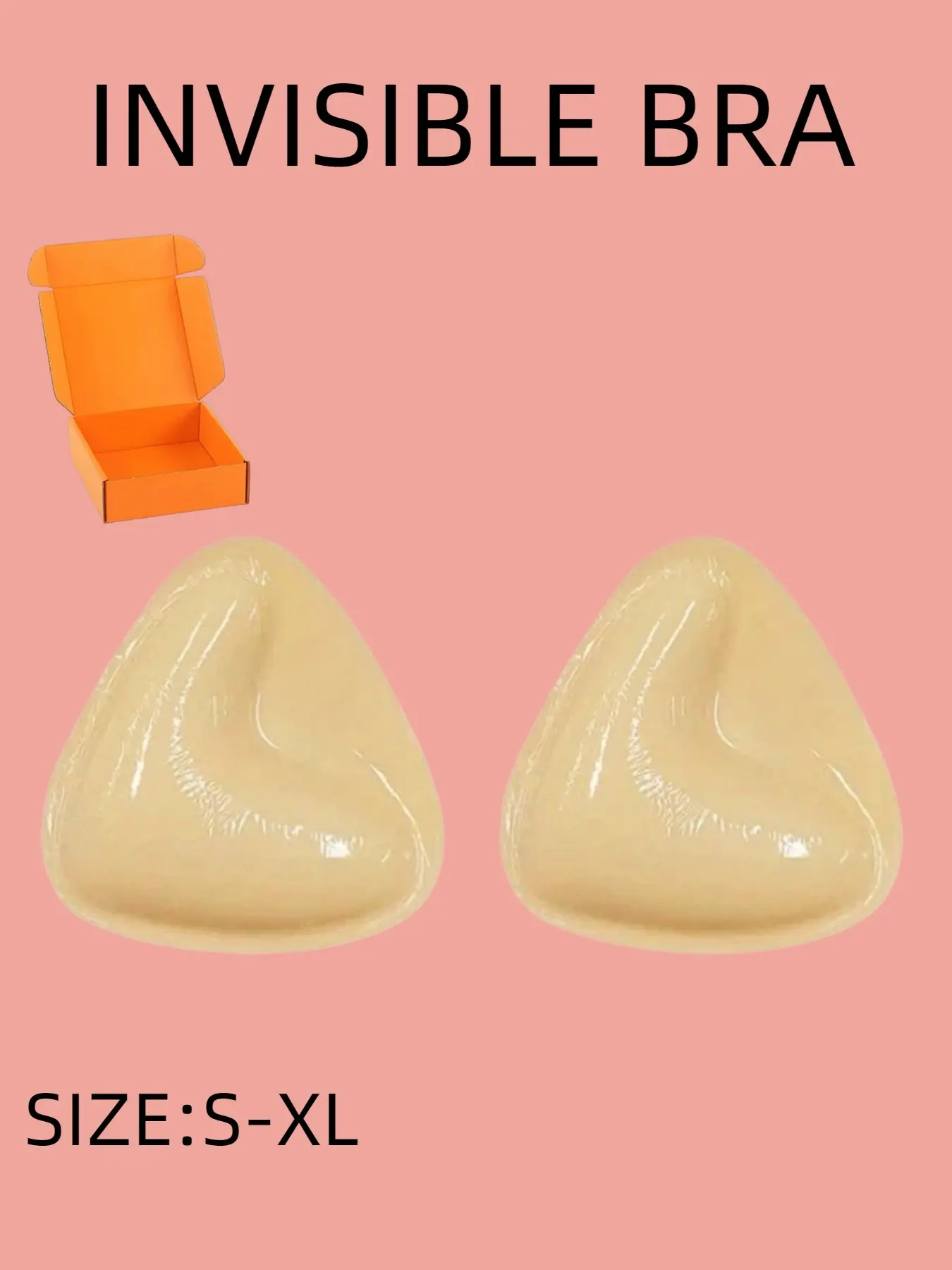 Women Reusable Silicone Bra Pads, Triangle Non-Slip Silicone Inserts with Gift Box, Invisible Bras for All Seasons, Max Support, Bra Padding