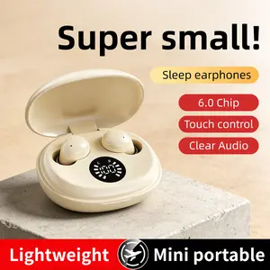 Bluetooth 6.0 wireless sleep earphones, sleep without pressure physical noise reduction, LED digital screen, ultra-thin earphone compartment, ultra small high-definition sound quality, suitable for Bluetooth earphones for sleep, gaming, and work earbuds