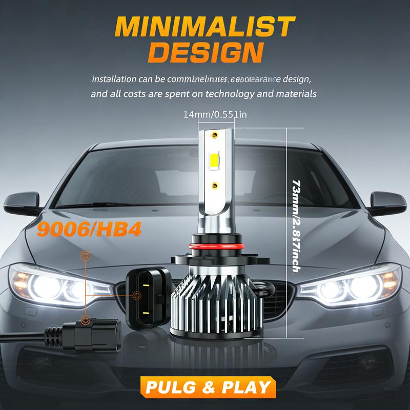 9005/HB3 LED Headlight Bulbs 66000LM Super Bright 6500K Cool White, Plug-N-Play IP68 Waterproof with Cooling Fan 60000+ Hrs for Car High Beam Fog Light