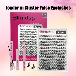 Luna | Blinkiss Collection Upgrade U Lashes with Ultra-Dense, Waterproof, Long-Lasting Lashes | Aphrodite | Fashion Wet Look | Beginner Friendly DIY Lashes For a Flawless, Voluminous Look | Trendy & Must-Have Clusters