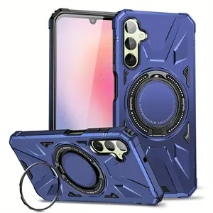 Shockproof Magnetic Ring Kickstand Wireless Charging Phone Case, Magsafe Magnetic Shell, Smartphone, Phone Protective Cover, Phone Accessories Compatible with Samsung Galaxy A15 A14 A24 A25 A34 A35 A54 A55 A05 A05S 4G/5G, Casing