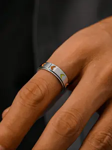 1pc Stainless Steel Fashionable Rainbow Arrow Gay Pride Month Rotatable Men's Ring Stackable Rings Summer Jewelry Stacking Rings