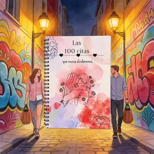 Elegant Spanish Language 100 Dates Journal, Perfect for Bullet Journal Enthusiasts, Ideal Valentine's Day Gift, Unique Handwritten Diary