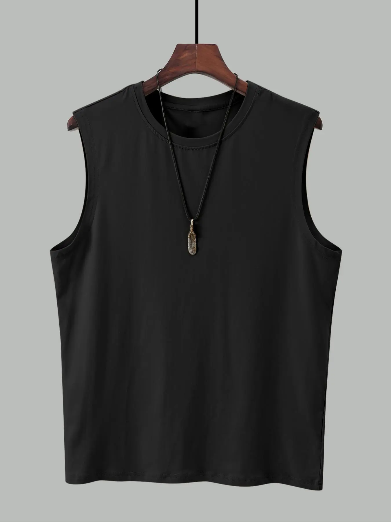 Men's Solid Color Sleeveless Tank Top, Regular Fit Casual Round Neck Vest for Summer, Men's Clothes for Daily Wear, Tanktop, Sleeveless Shirt