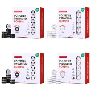 Style L Prewound Paper Side Embroidery Bobbins – 60WT Polyester Thread for Home & Commercial Machines