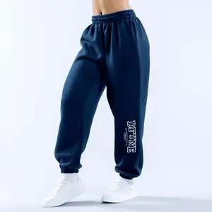 European And American Flat-Pack Sweatpants Sports Trousers Fashionable Casual Drawstring Waist Embroidered Letters Running Velvet Loose Pockets Fitness
