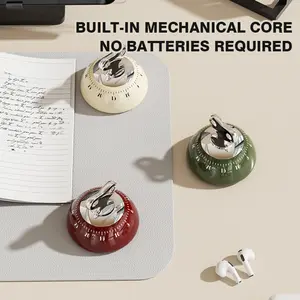 Magnetic Kitchen Timer with 60-Minute Countdown Sound Alarm for Cooking Office Learning Vintage Design No Batteries Required