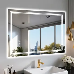 48x32 Inch Frameless LED Bathroom Mirror,Smart Mirror