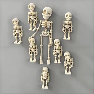 3D Printed Poseable Skeleton Refrigerator Magnet, Jointed Gothic Vintage Decor, Fun Halloween Decoration for Kitchen Office Cabinet, Refrigerator Decorating Magnet