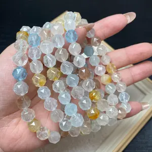 1 count 9mm faceted colorful topaz bracelet crystal bracelet
