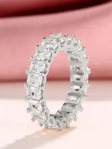 1 Pc Pretty Cubic Zirconia Stackable Artificial Gemstone Ring For Women For Wedding Engagement Anniversary Party Jewelry Valentine's Day Gift