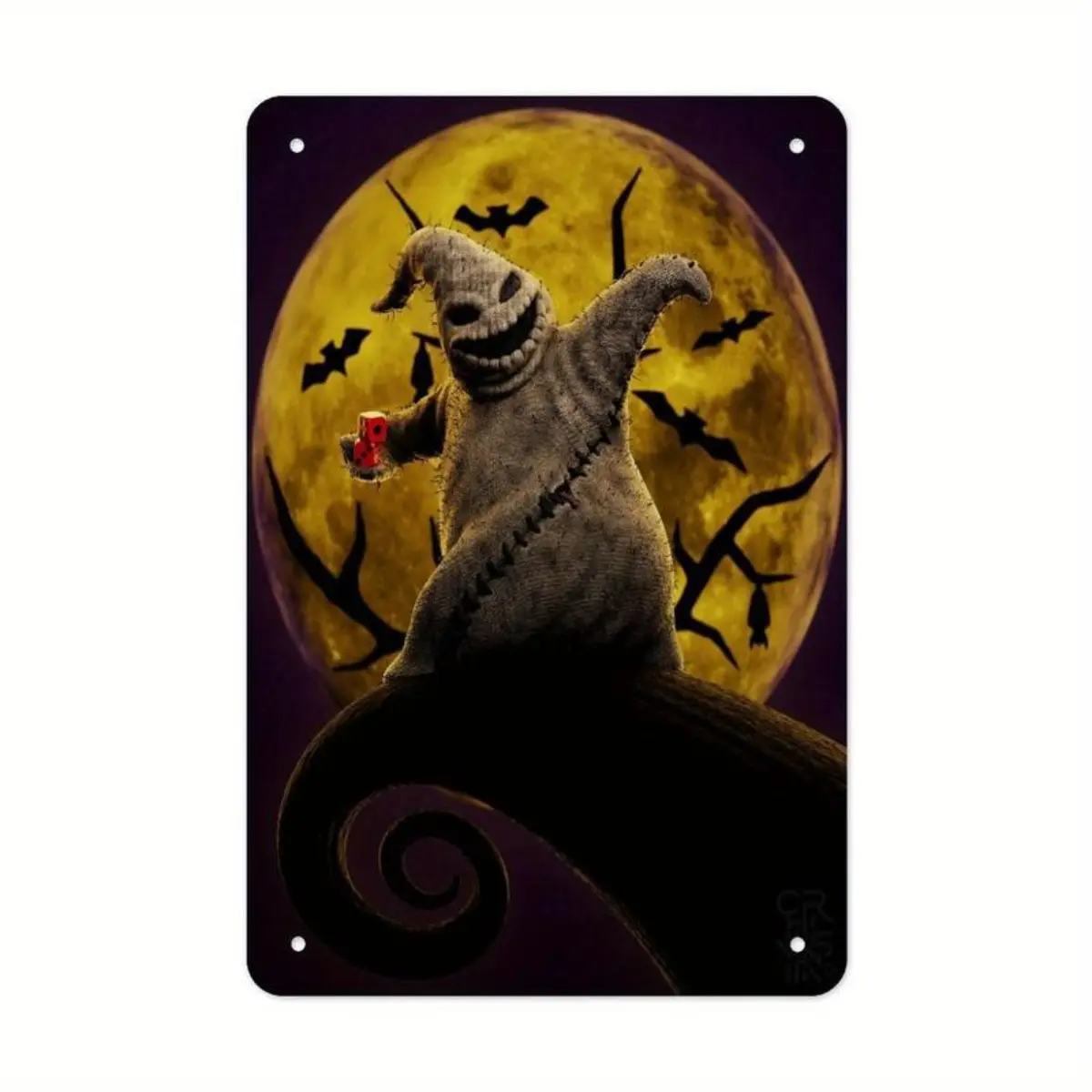 The Nightmare Before Christmas Wall Sign (8" X 12") - Vintage Jack Skull Decoration for Garage, Room or Cafe Home Decor Gift Ornaments 8*12